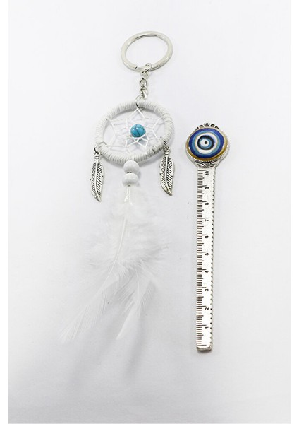 Beyaz Tüylü Düşkapanı Salkım Yapraklı Anahtarlık, Hediyelik Çanta Süsü fırsatları