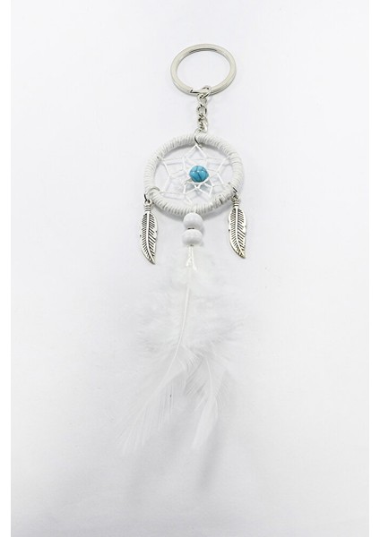 Beyaz Tüylü Düşkapanı Salkım Yapraklı Anahtarlık, Hediyelik Çanta Süsü indirimleri