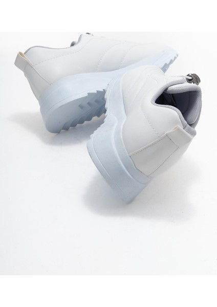 Kadın Dikişli Lastikli Spor Ayakkabı Beyaz Beyaz fırsatları