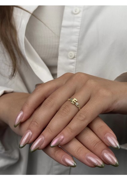 14 Ayar Altın E Harfli Yüzük 791