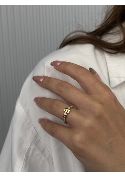 14 Ayar Altın E Harfli Yüzük 791 modelleri