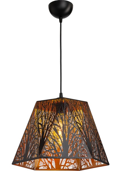 Forest Line Dots Desenli Lazer Kesim Metal Avize Modern Salon Oturma Odası Antre Avizesi fiyatları