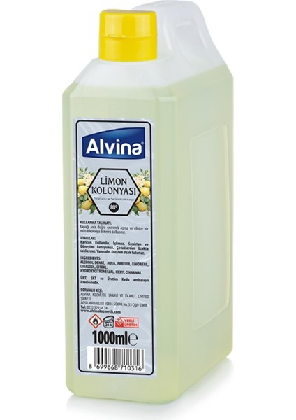Alvina 80 Derece Limon Kolonyası 1000 ml