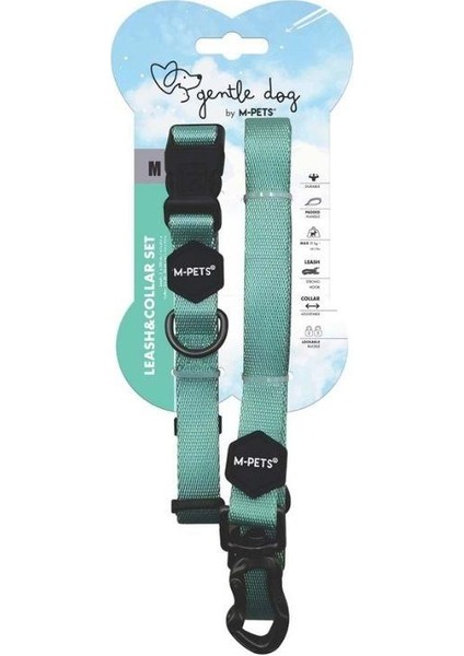 Gentle Köpek Boyun Tasması ve Gezdirme Kayışı Seti Yeşil M