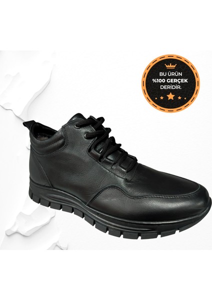 RM-100 Erkek Hakiki Deri Kürklü Ortopedik Kışlık Bot