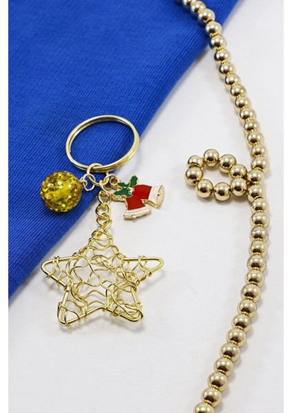 Yılbaşı Temalı Yıldızlı Renkli Anahtarlık, Hediyelik Christmas Çanta Süsü fiyatları