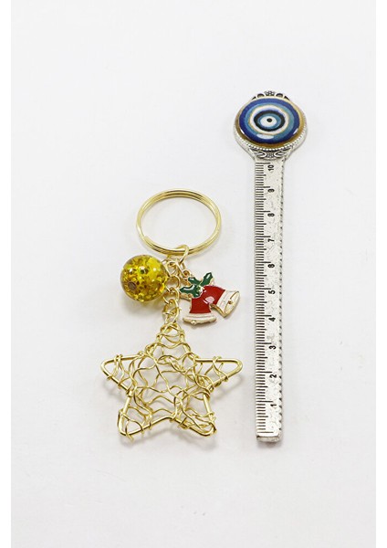 Yılbaşı Temalı Yıldızlı Renkli Anahtarlık, Hediyelik Christmas Çanta Süsü indirimleri