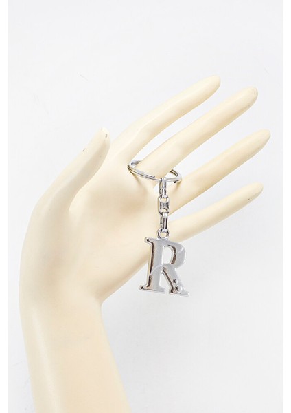 Gümüş Renkli Metal R Harfi Anahtarlık / Harfli Çanta Süsü fiyatları