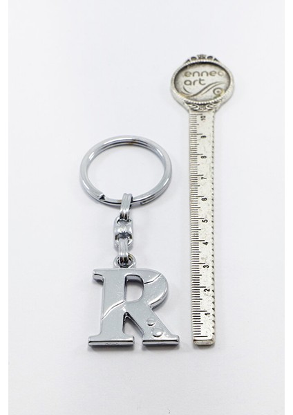 Gümüş Renkli Metal R Harfi Anahtarlık / Harfli Çanta Süsü modelleri
