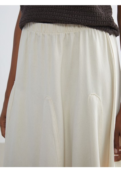 Yeni Sezon Beli Lastikli Kloş Jean Etek modelleri