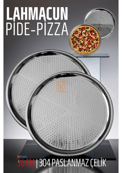 Zhltools Lahmacun Pizza Pide Pişirme Tepsisi 36 cm 2 Li Set