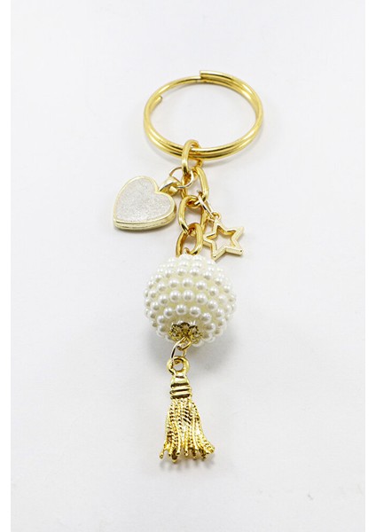 Incili Böğürtlen Boncuk Kalpli Salkım Anahtarlık, Hediyelik Çanta Süsü modelleri