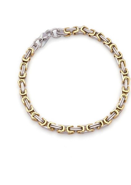 Çelik Iki Renkli Kral Erkek Bileklik EBLK-529