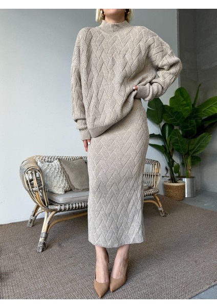 Ikili Takım Kazak & Etek Standart Beden