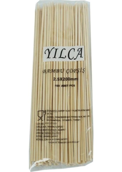 20 cm Bambu Çöp Şiş 100'LÜ