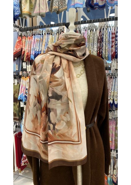 Rüya Bahçesi Desenli Şal Açık Kahverengi fiyatları