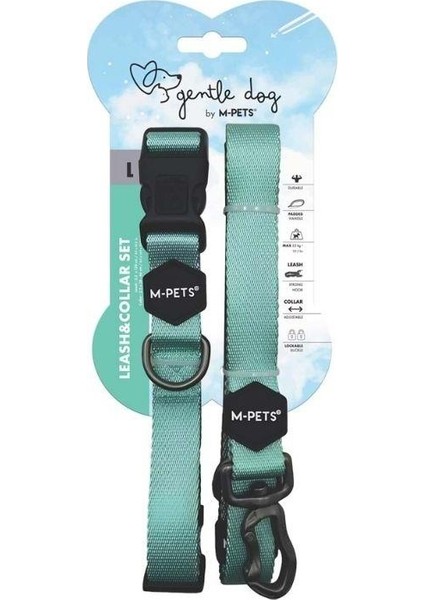 Gentle Köpek Boyun Tasması ve Gezdirme Kayışı Seti Yeşil L