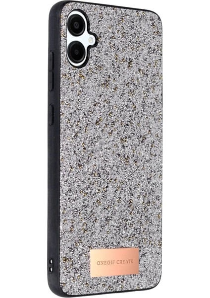 Sepetim Onegif Samsung Galaxy A06 Bright Simli Kapak - Gümüş