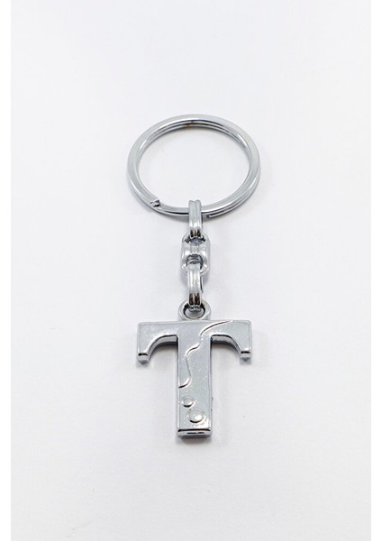 Gümüş Renkli Metal T Harfi Anahtarlık / Harfli Çanta Süsü fırsatları