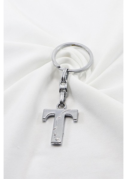 Gümüş Renkli Metal T Harfi Anahtarlık / Harfli Çanta Süsü indirimleri