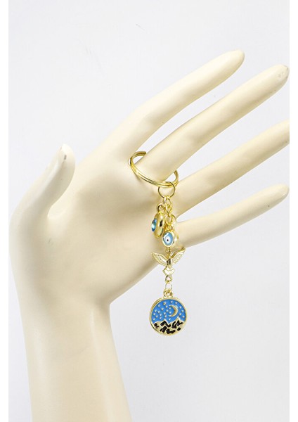 Gold Halkalı Kalpli Kuşlu Dağ Manzara Plakalı Anahtarlık, Hediyelik Çanta Süsü indirimleri