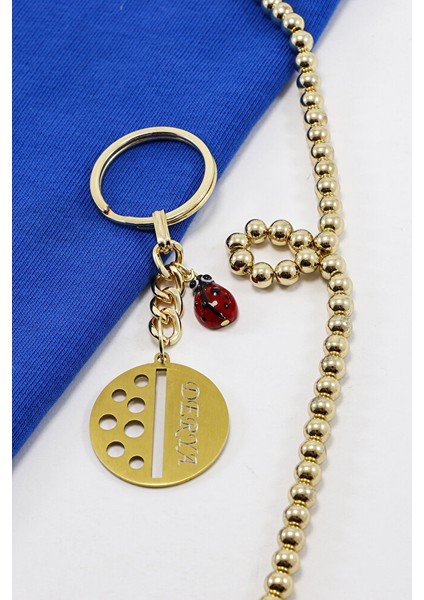 Gold Renkli El Yapımı Cam Uğur Böcekli Kişiselleştirilebilir Anahtarlık, Hediyelik Çanta Süsü fiyatları