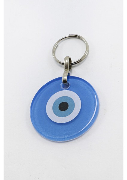 El Yapımı Yassı Cam Nazar Boncuklu Lacivert Cam Nazarlı Anahtarlık, Hediyelik Çanta Süsü indirimleri