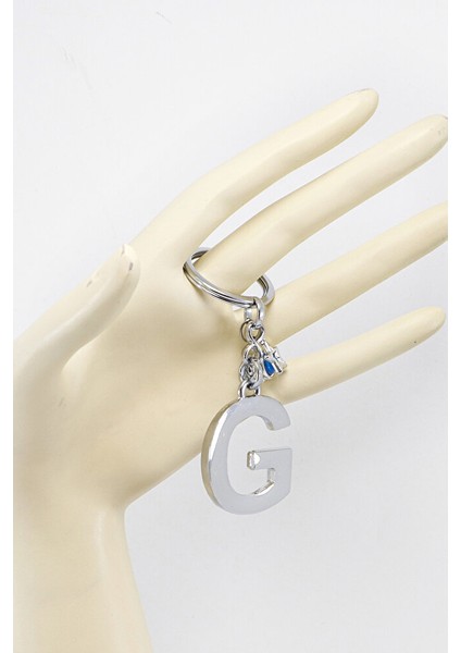 Çerçeveli Nazarlı Minik Yıldızlı Gümüş Renkli Metal G Harfi Anahtarlık / Hediyelik Çanta Süsü fırsatları