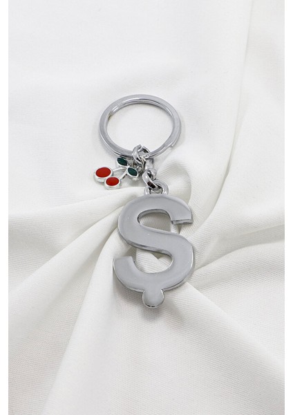 Minik Kirazlı Gümüş Renkli Metal Ş Harfi Anahtarlık / Hediyelik Çanta Süsü modelleri