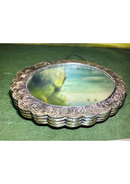 900 Ayar Gümüş Duvar Aynası 12,5 cm Çapında modelleri