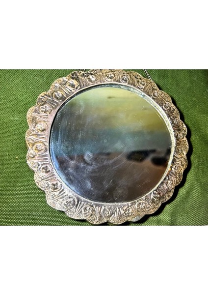 900 Ayar Gümüş Duvar Aynası 12,5 cm Çapında fırsatları