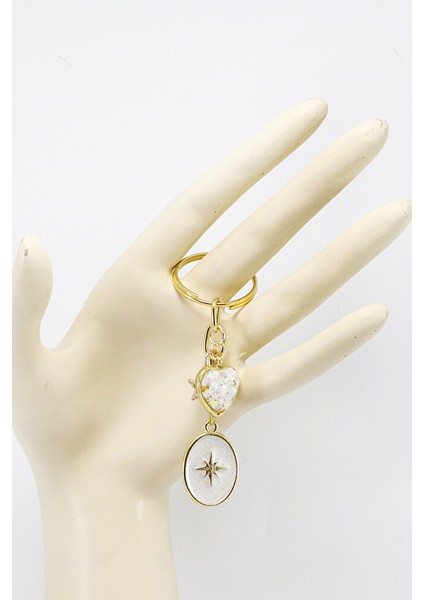 Gold Halkalı Sedefli Kutup Yıldızı Salkım Anahtarlık, Hediyelik Çanta Süsü fırsatları