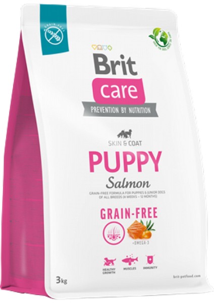 Sepetim Brit Care 3 kg x 4 Adet Deri ve Tüy Hassasiyeti Olan Yavru Köpekler Için, Tahılsız, Somonlu Kuru Mama