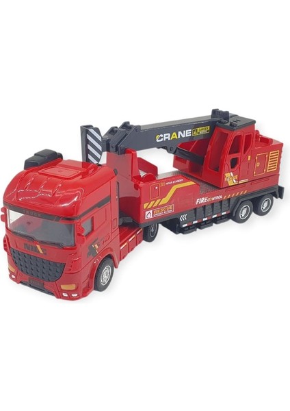 Metal Itfaiye Arabası - Vinç 26CM - 706-43 (Lisinya)