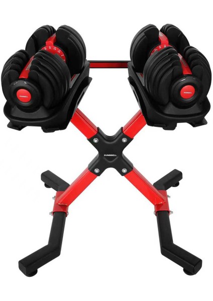 Ayarlanabilir Dambıl ve Stand Seti 2 x 24 kg Ayarlanabilir Mekanizmalı Dambıl + Dambıl Standı modelleri