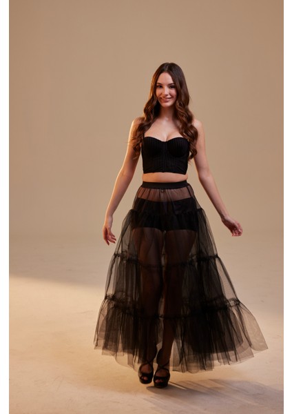Siyah Tül Etek Balo Parti Düğün Mezuniyet Tül Etek fiyatları