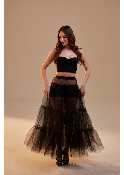 Siyah Tül Etek Balo Parti Düğün Mezuniyet Tül Etek fırsatları