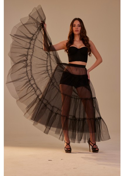 Siyah Tül Etek Balo Parti Düğün Mezuniyet Tül Etek indirimleri