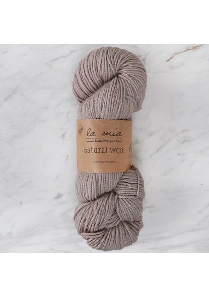 La Mia Natural Wool Bej El Örgü Ipi - H3 - 33605