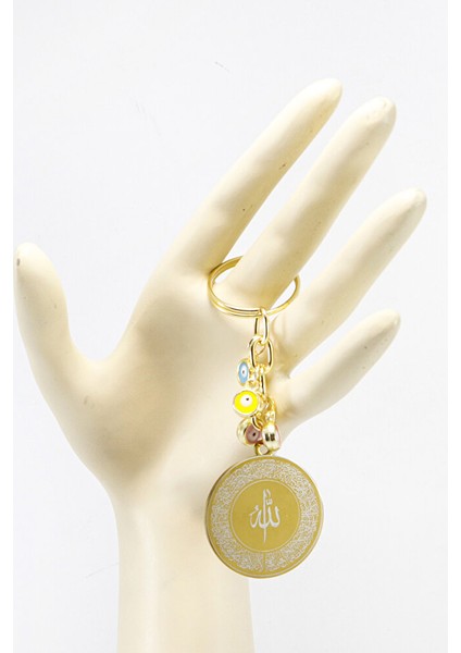 Çelik Çift Taraflı Ayetel Kürsi Nazar Ayeti Anahtarlık, Renkli Nazar Boncuklu Çanta Süsü indirimleri