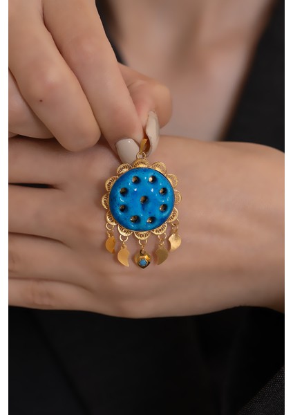 14 Ayar Altın Telkari İşlemeli Süryani Nazarlığı Dokuz Gözlü Kolye Ucu fiyatları