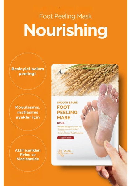 Smooth & Pure Foot Peeling Mask Nourishing - Çorap Tipi Yoğun Besleyici Ayak Peeling Maskesi modelleri