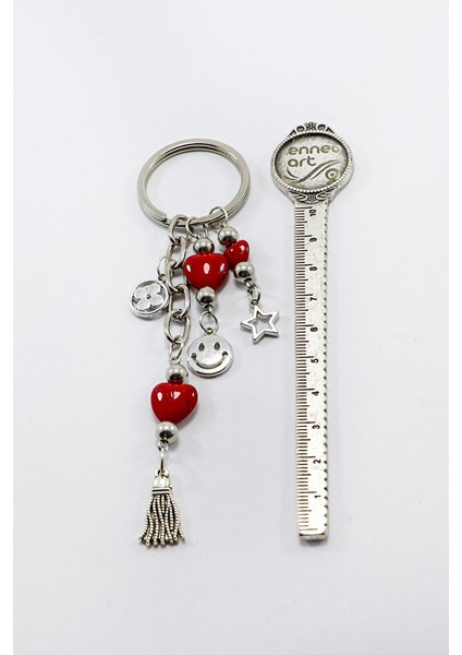 El Yapımı Gülen Suratlı Salkım Kalpli Anahtarlık, Yeni Çanta Süsü fiyatları