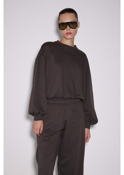 Dikişli Balon Kol Sweatshirt fırsatları