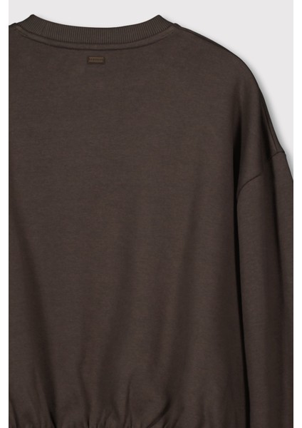 Dikişli Balon Kol Sweatshirt