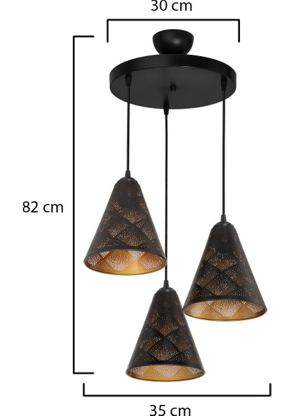 Forest Line Dots Desenli Lazer Kesim Üçlü Avize Modern Salon Oturma Odası modelleri