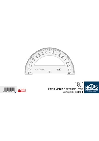 180° Sınıf Plastik Minkale / Yarım Daire Derece