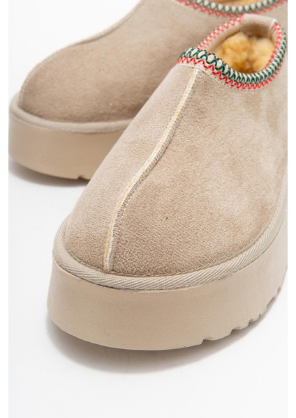 Yüksek Tabanlı Kısa Mini Bot Bej modelleri