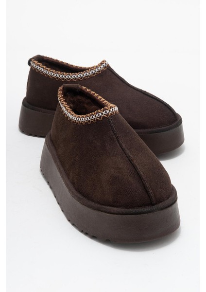 Yüksek Tabanlı Kısa Mini Bot Kahve