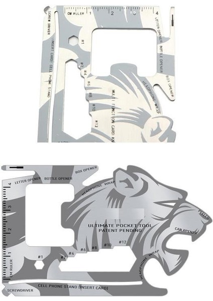 ® 18 Fonksiyonlu Cüzdan Içi Aslan Tasarımlı Kart Acil Durum Kiti